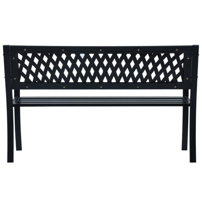 Banc de jardin 125 cm Noir Acier – Image 3
