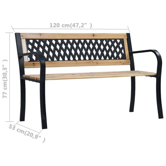 Banc de jardin 120 cm Bois – Image 7