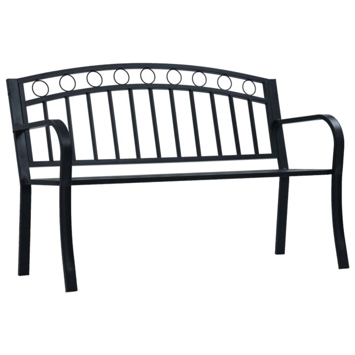 Banc de jardin 125 cm Noir Acier – Image 1