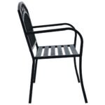Banc de jardin 125 cm Noir Acier – Image 2