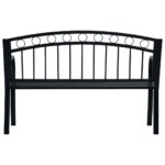 Banc de jardin 125 cm Noir Acier – Image 3