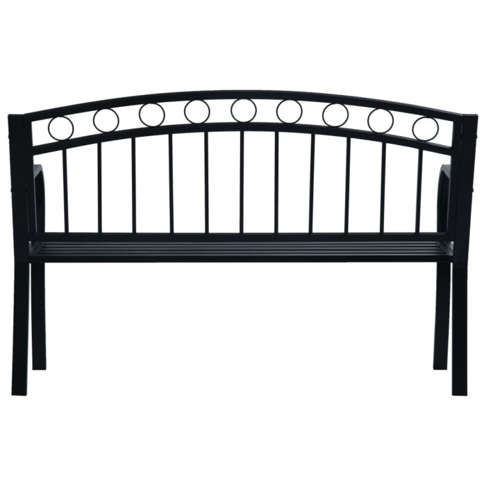 Banc de jardin 125 cm Noir Acier – Image 3