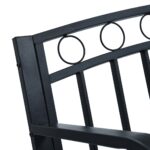 Banc de jardin 125 cm Noir Acier – Image 4