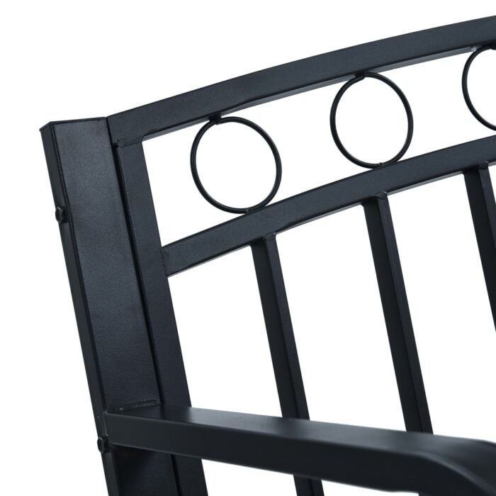 Banc de jardin 125 cm Noir Acier – Image 4
