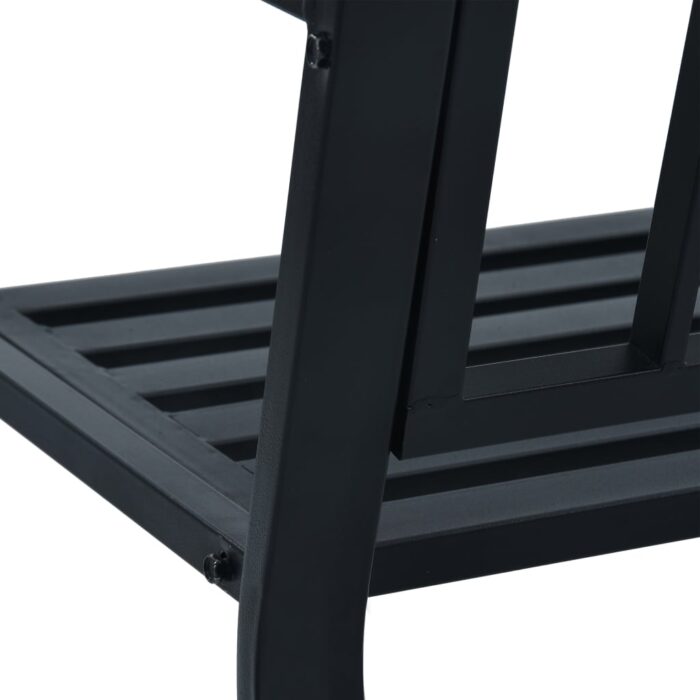 Banc de jardin 125 cm Noir Acier – Image 6