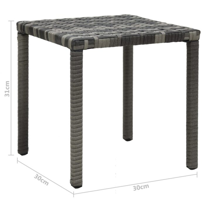 Chaises longues avec table Résine tressée Anthracite – Image 10