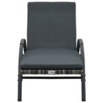 Chaises longues avec table Résine tressée Anthracite – Image 4