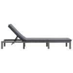 Chaise longue avec coussin Résine tressée Anthracite – Image 2