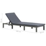 Chaise longue avec coussin Résine tressée Anthracite – Image 5