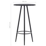 Table de bar Noir 60x107,5 cm MDF – Image 3