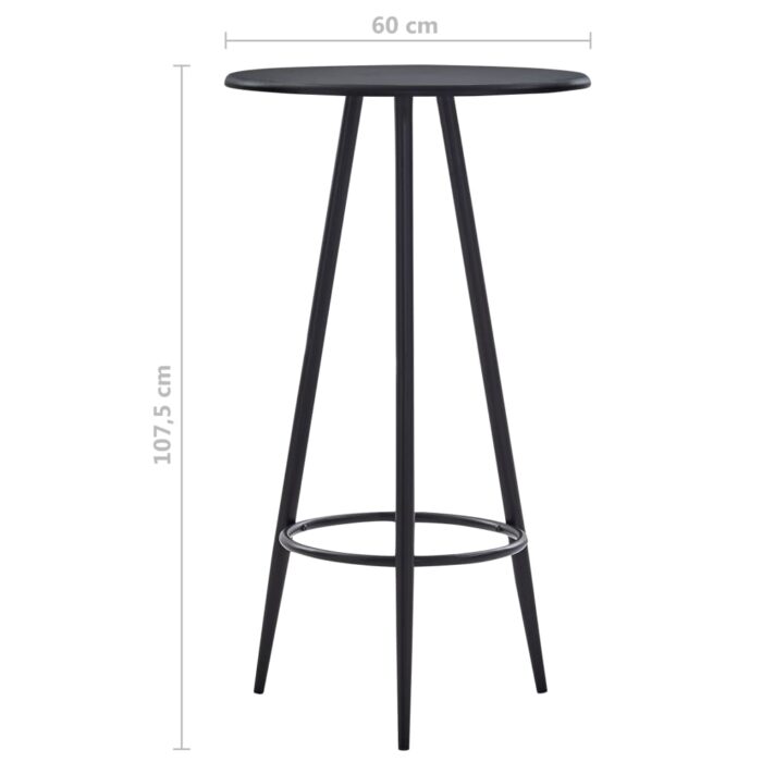 Table de bar Noir 60x107,5 cm MDF – Image 3