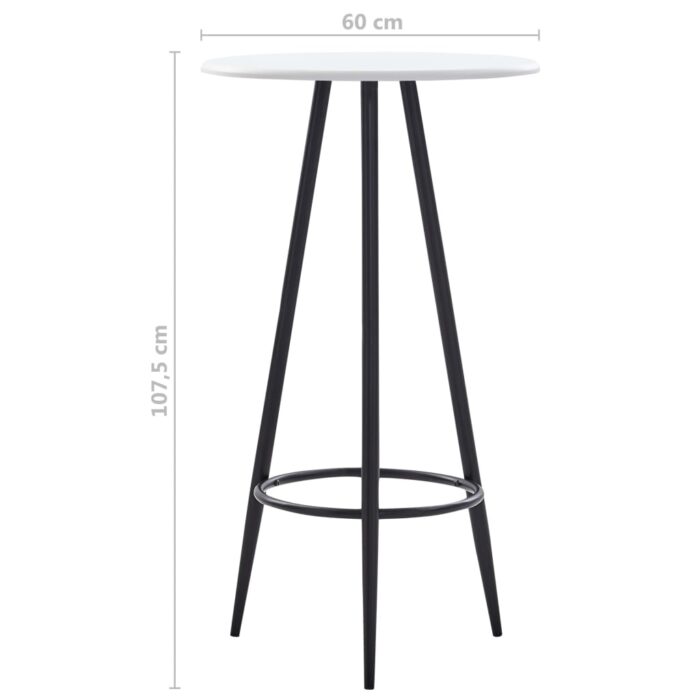 Table de bar Blanc 60 x 107,5 cm MDF – Image 3