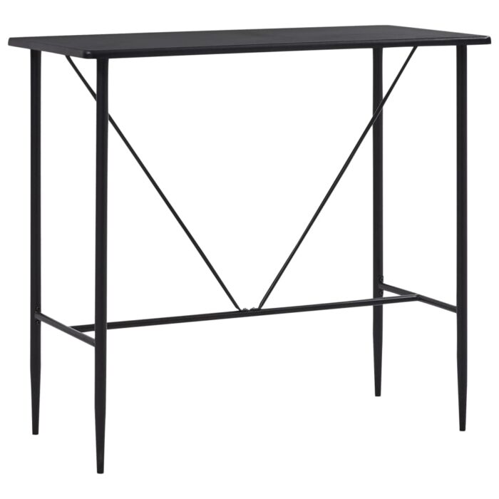 Table de bar Noir 120x60x110 cm MDF – Image 1