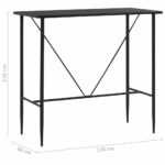 Table de bar Noir 120x60x110 cm MDF – Image 5