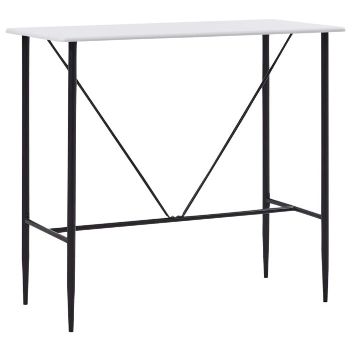 Table de bar Blanc 120x60x110 cm MDF – Image 1