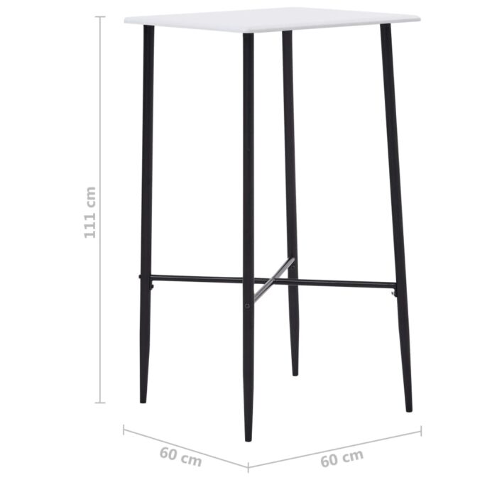 Table de bar Blanc 60 x 60 x 111 cm MDF – Image 4
