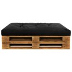 Coussin de palette noir 120x80x12 cm tissu