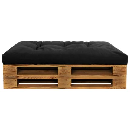 Coussin de palette noir 120x80x12 cm tissu