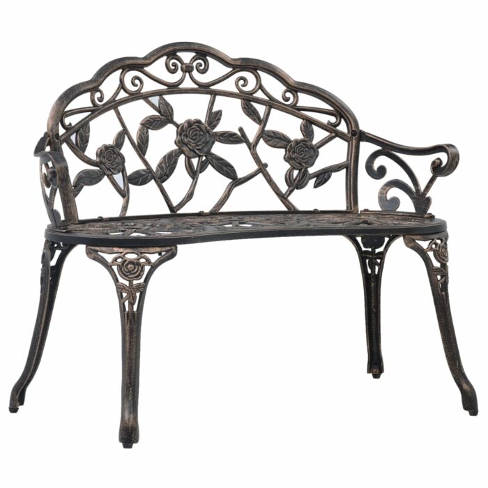 Banc de bistrot 100 cm Bronze Aluminium coulé – Image 1