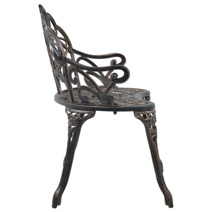 Banc de bistrot 100 cm Bronze Aluminium coulé – Image 3