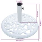 Socle de parasol Blanc 12 kg 48 cm Fonte – Image 6