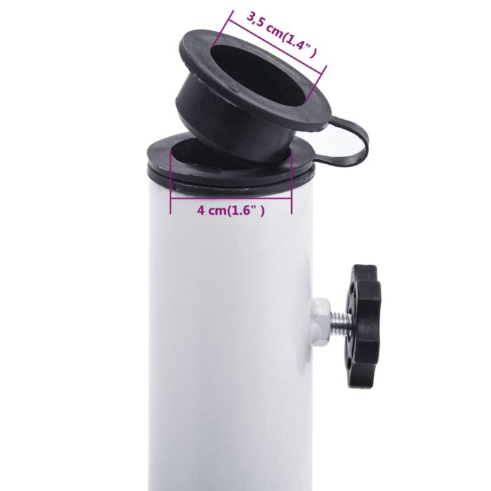 Socle de parasol Blanc 12 kg 48 cm Fonte – Image 7