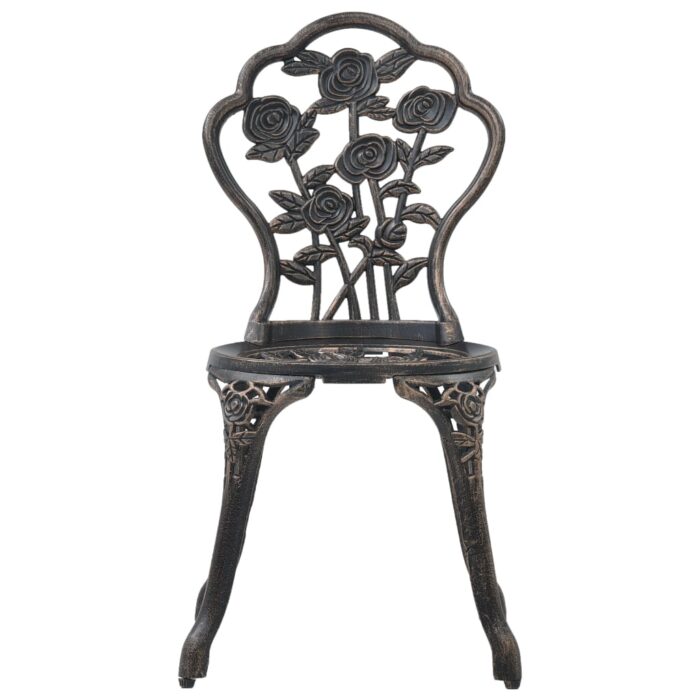 Chaises de bistro lot de 2 Bronze Aluminium coulé – Image 2