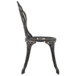 Chaises de bistro lot de 2 Bronze Aluminium coulé – Image 3