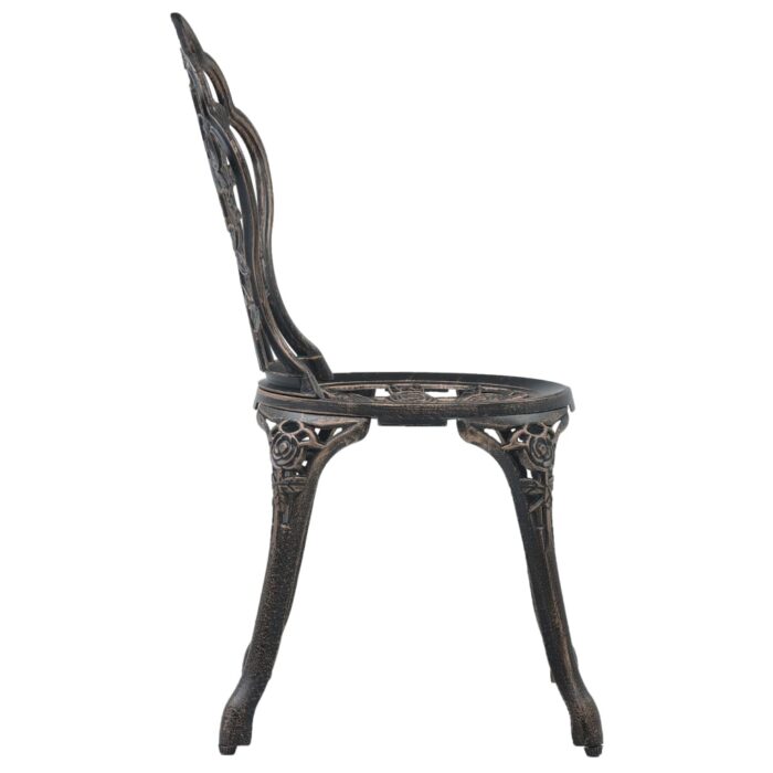 Chaises de bistro lot de 2 Bronze Aluminium coulé – Image 3