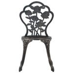 Chaises de bistro lot de 2 Bronze Aluminium coulé – Image 4