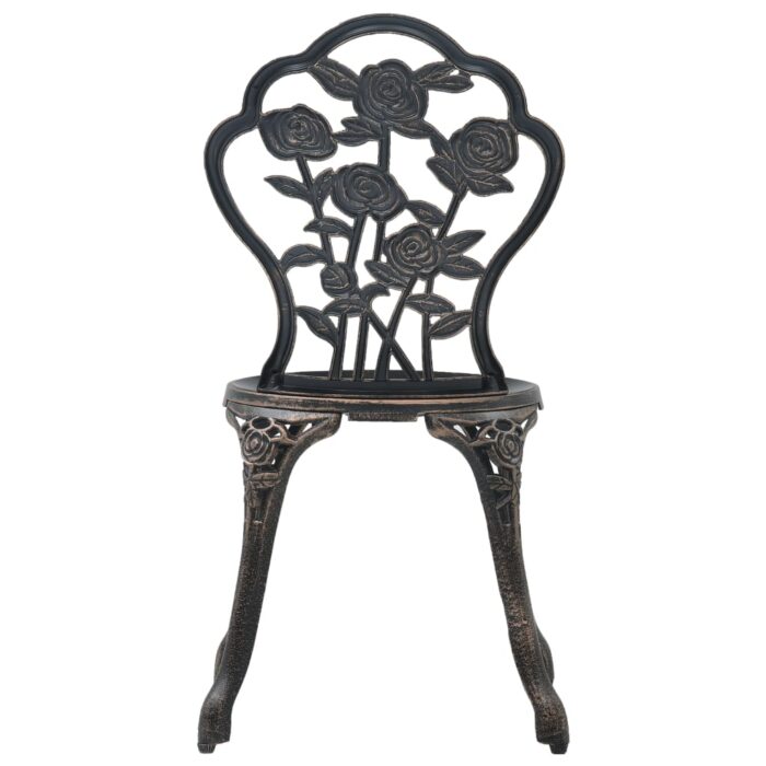 Chaises de bistro lot de 2 Bronze Aluminium coulé – Image 4