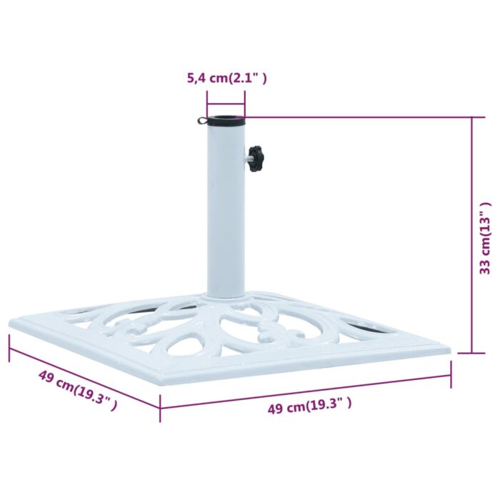 Socle de parasol Blanc 12 kg 49 cm Fonte – Image 6