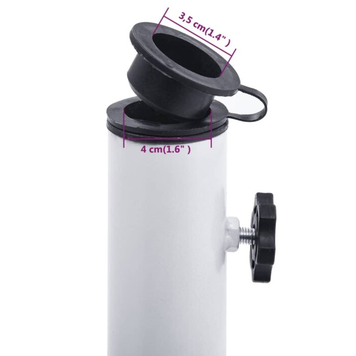 Socle de parasol Blanc 12 kg 49 cm Fonte – Image 7