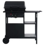 Barbecue à gaz avec table latérale à 3 niveaux Noir – Image 3