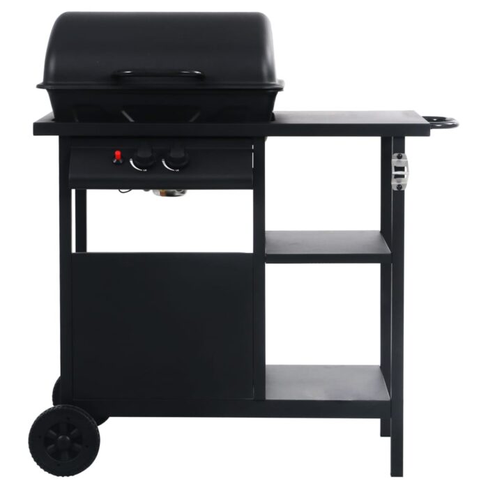 Barbecue à gaz avec table latérale à 3 niveaux Noir – Image 3