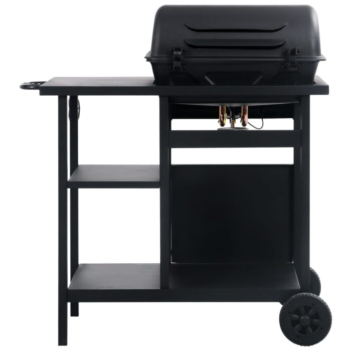 Barbecue à gaz avec table latérale à 3 niveaux Noir – Image 4