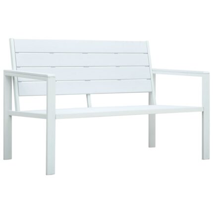 Banc de jardin 120 cm PEHD Blanc Aspect de bois