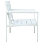 Banc de jardin 120 cm PEHD Blanc Aspect de bois – Image 2