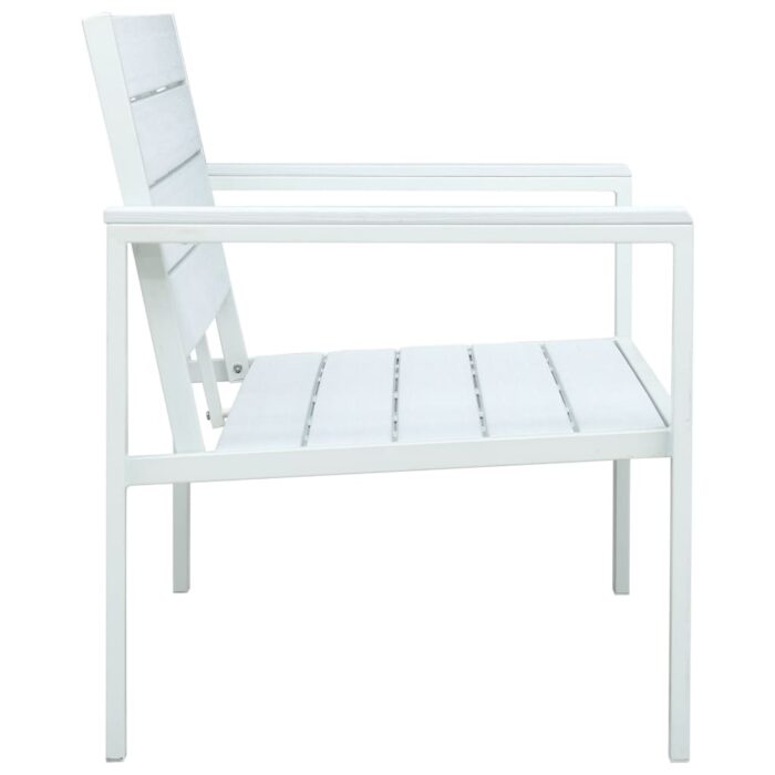 Banc de jardin 120 cm PEHD Blanc Aspect de bois – Image 2