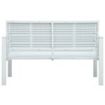 Banc de jardin 120 cm PEHD Blanc Aspect de bois – Image 3