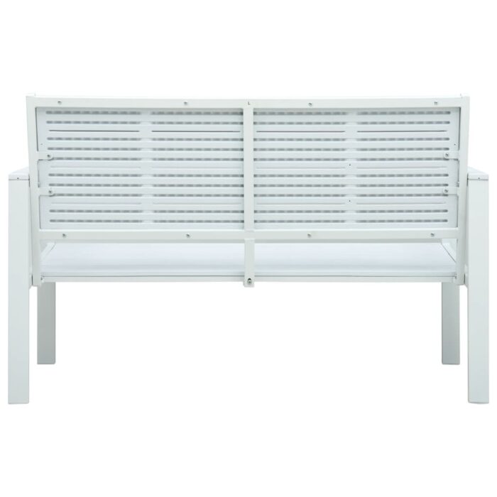 Banc de jardin 120 cm PEHD Blanc Aspect de bois – Image 3