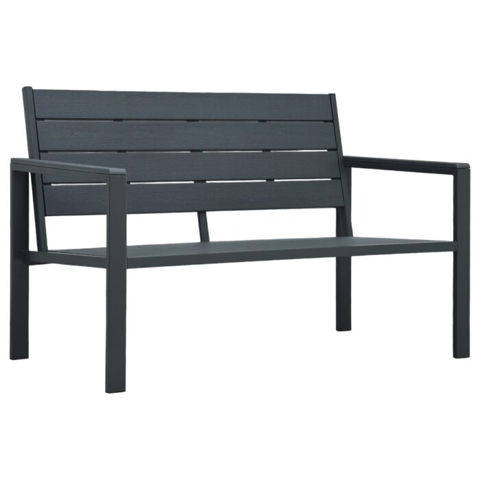 Banc de jardin 120 cm PEHD Gris Aspect de bois – Image 1