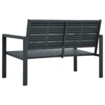Banc de jardin 120 cm PEHD Gris Aspect de bois – Image 3