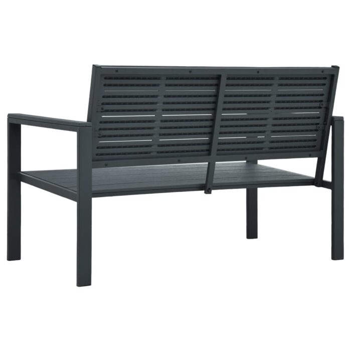 Banc de jardin 120 cm PEHD Gris Aspect de bois – Image 3
