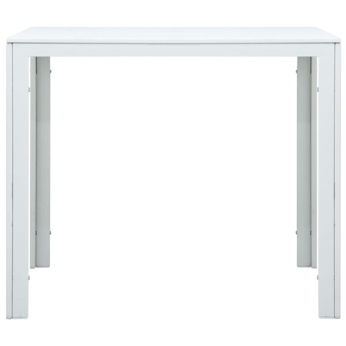 Table basse Blanc 78x78x74 cm PEHD Aspect de bois – Image 2