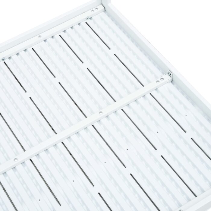 Table basse Blanc 78x78x74 cm PEHD Aspect de bois – Image 5