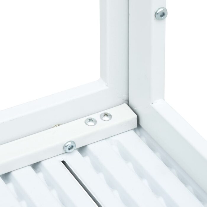 Table basse Blanc 78x78x74 cm PEHD Aspect de bois – Image 6