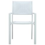Chaises de jardin lot de 4 Blanc Plastique Aspect de rotin – Image 2