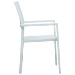 Chaises de jardin lot de 4 Blanc Plastique Aspect de rotin – Image 3