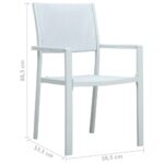 Chaises de jardin lot de 4 Blanc Plastique Aspect de rotin – Image 8